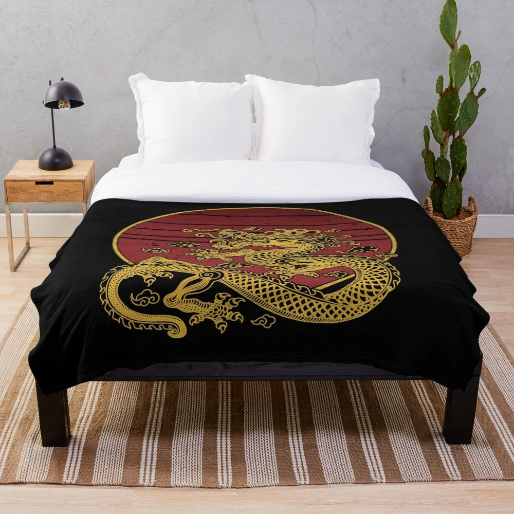 Dragon snake mythical creature plush blanket