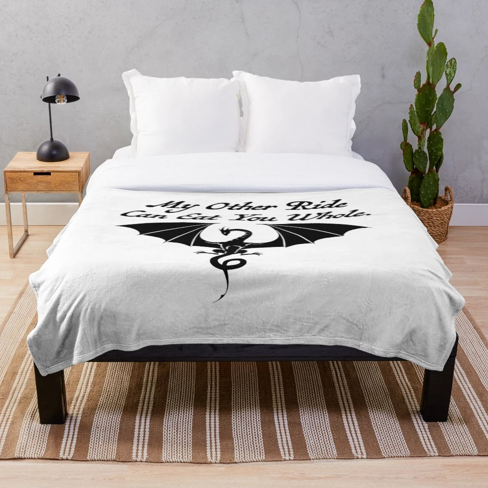 Plush blanket featuring a mythical dragon design