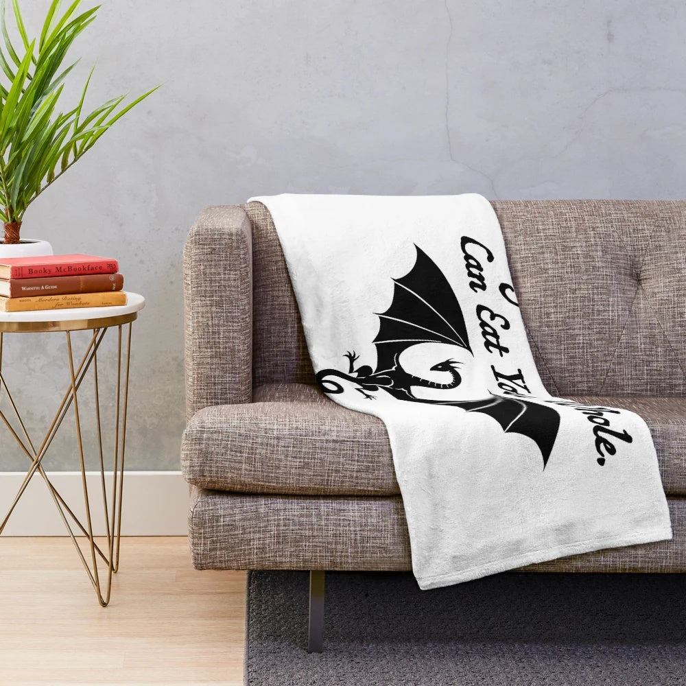 Plush blanket featuring a mythical dragon design