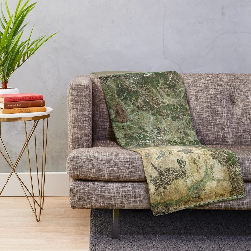 Plush blanket featuring a dragon design inspired by the Glorantha fantasy setting