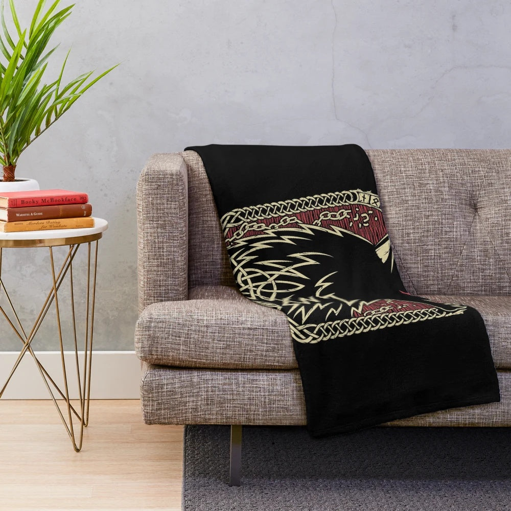 Fenrir Plush Blanket - Norse Mythology Inspired Wolf Decor