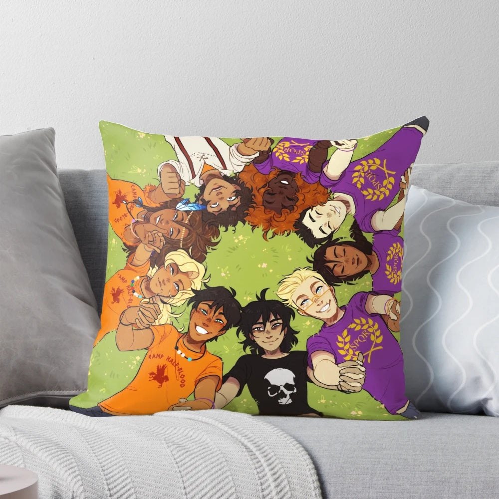 Pillow featuring the heroes from the Percy Jackson and Heroes of Olympus book series