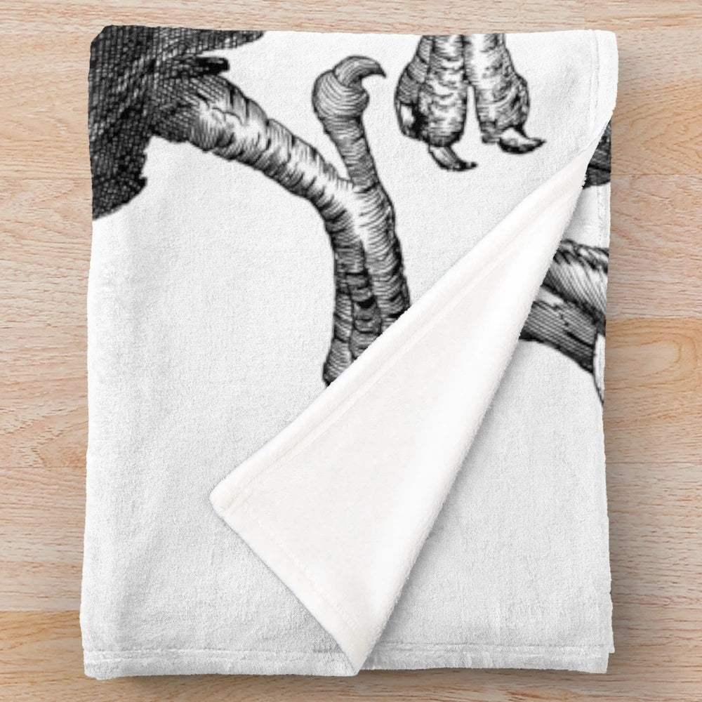 Black and white plush blanket featuring a griffin, a powerful mythical hybrid creature