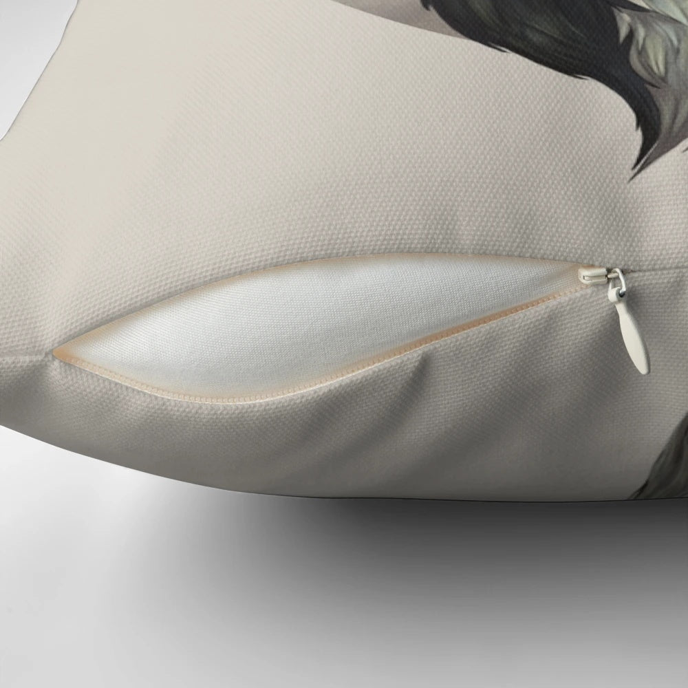 A cozy and unique jackalope-themed decorative throw pillow for your home.