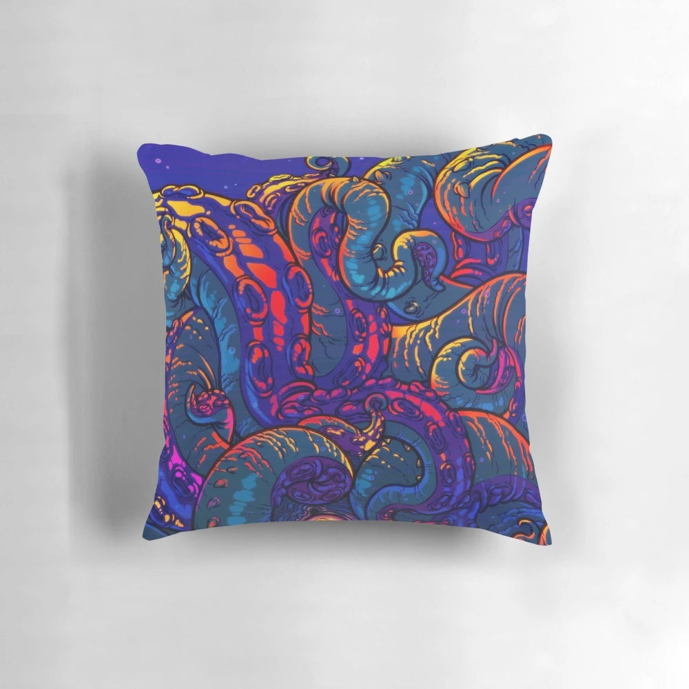 Colorful Kraken Pillow with Mythical Tentacles