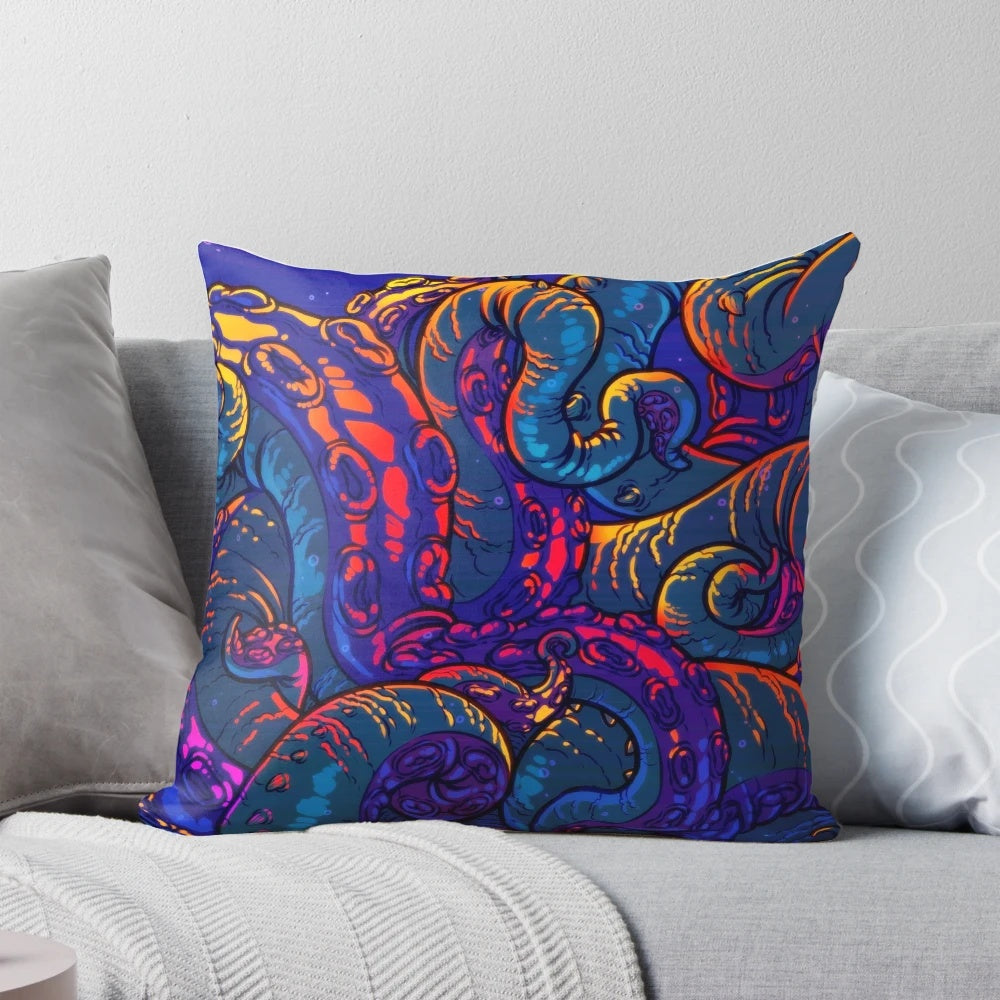 Colorful Kraken Pillow with Mythical Tentacles