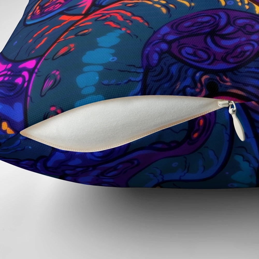Colorful Kraken Pillow with Mythical Tentacles