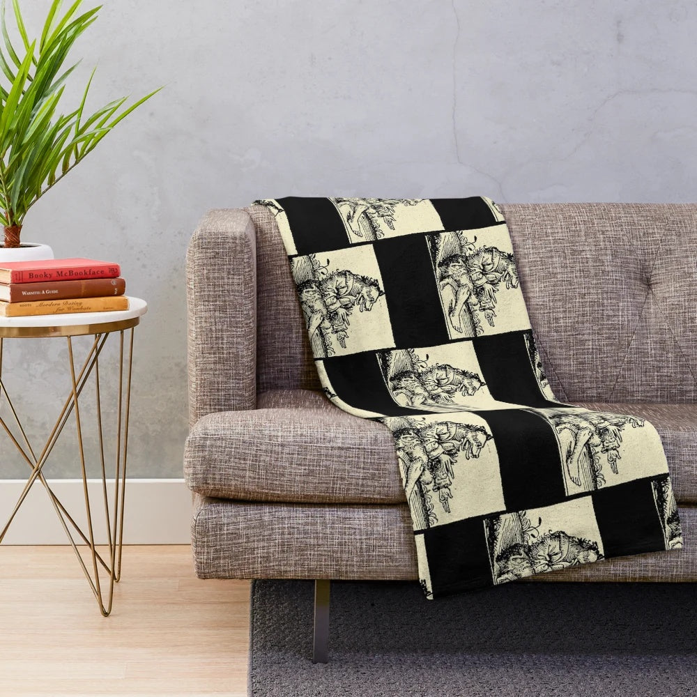 Mythical medieval werewolf creature plush blanket