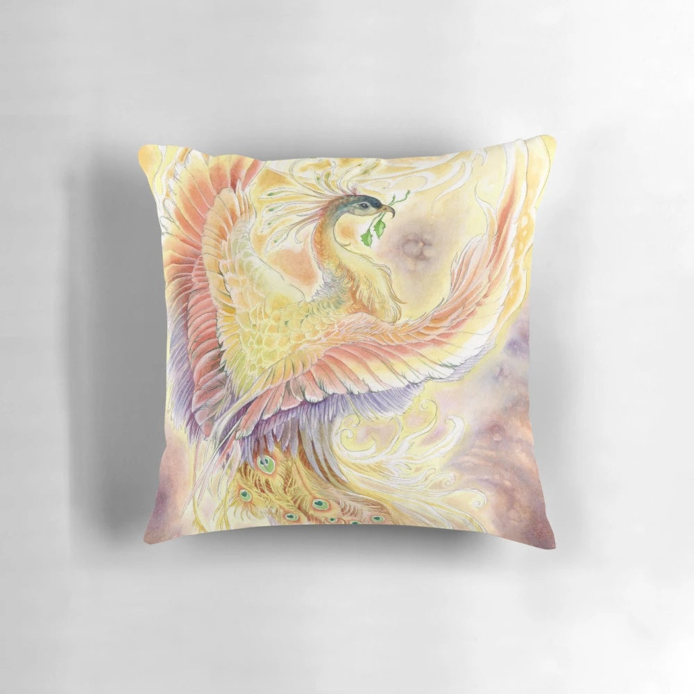 Shadowscapes phoenix rising pillow with mythological bird design