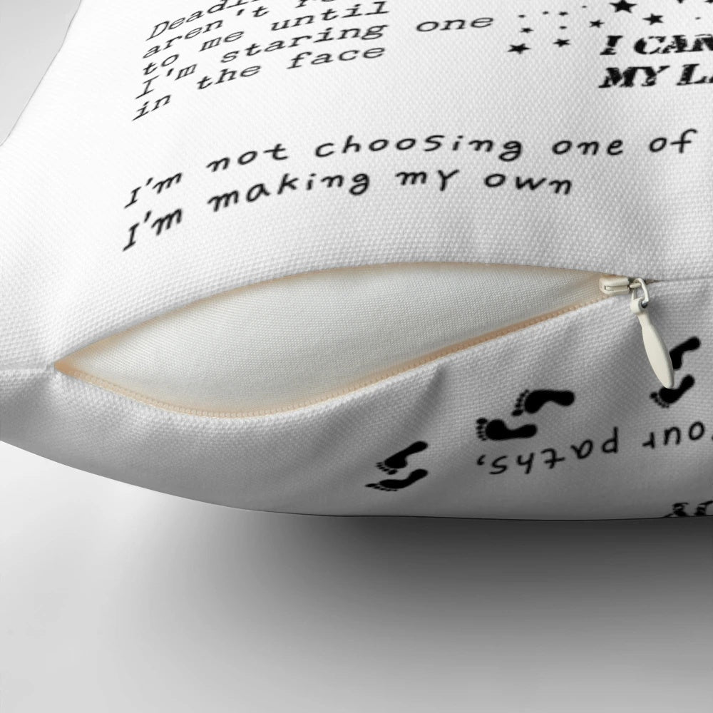 Pillow featuring humorous quotes from the Heroes of Olympus book series by Rick Riordan