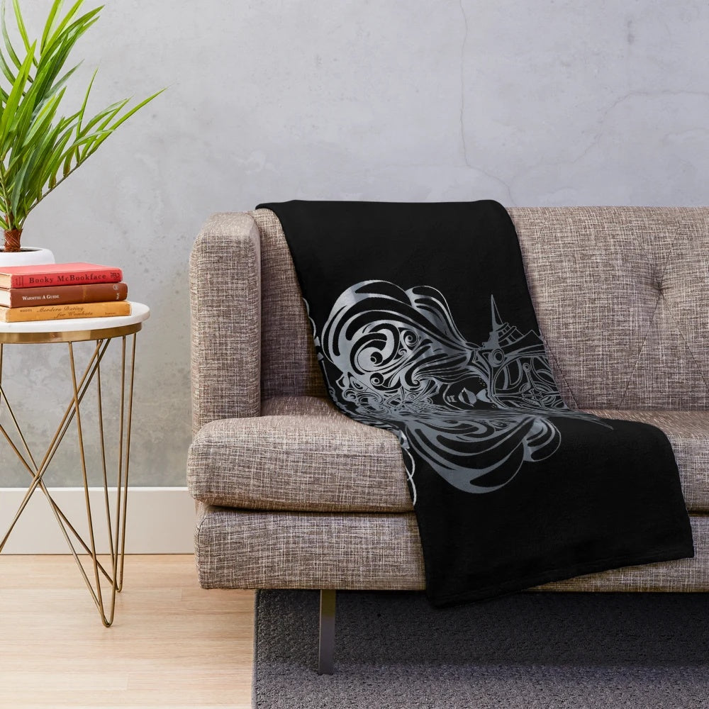 Valkyrie warrior plush blanket featuring Norse mythology design