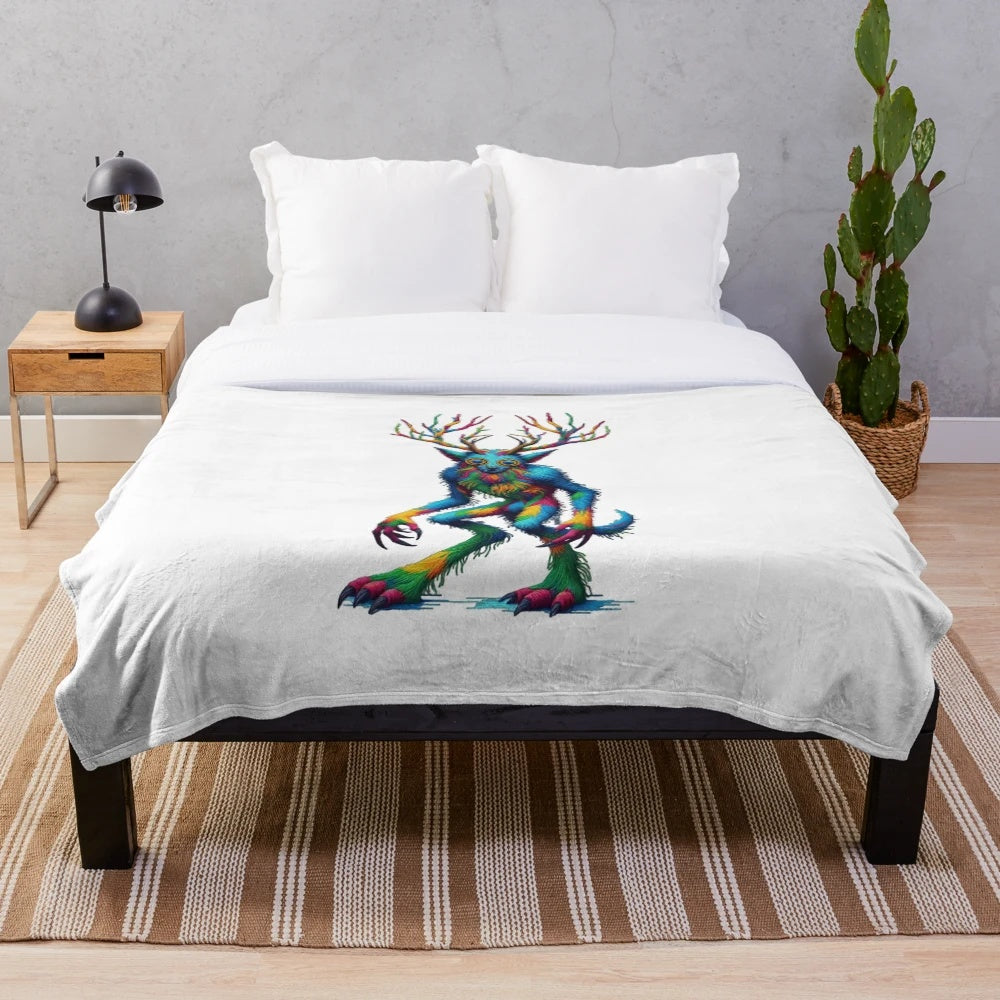 Wendigo mythical creature plush blanket
