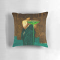 Detailed reproduction of John William Waterhouse's "Circe Invidiosa" painting on a high-quality pillow