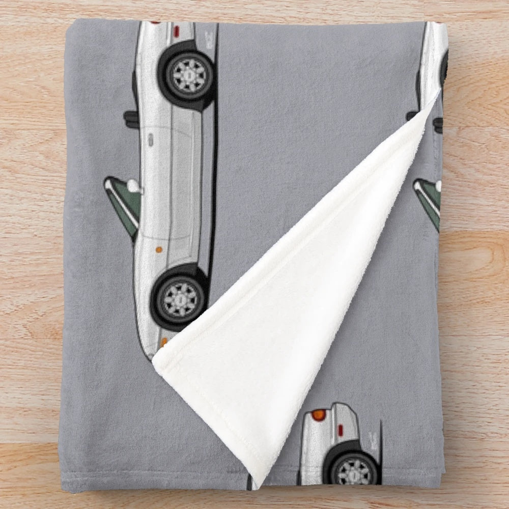 NA MX-5 / Eunos / Miata inspired plush blanket with white background