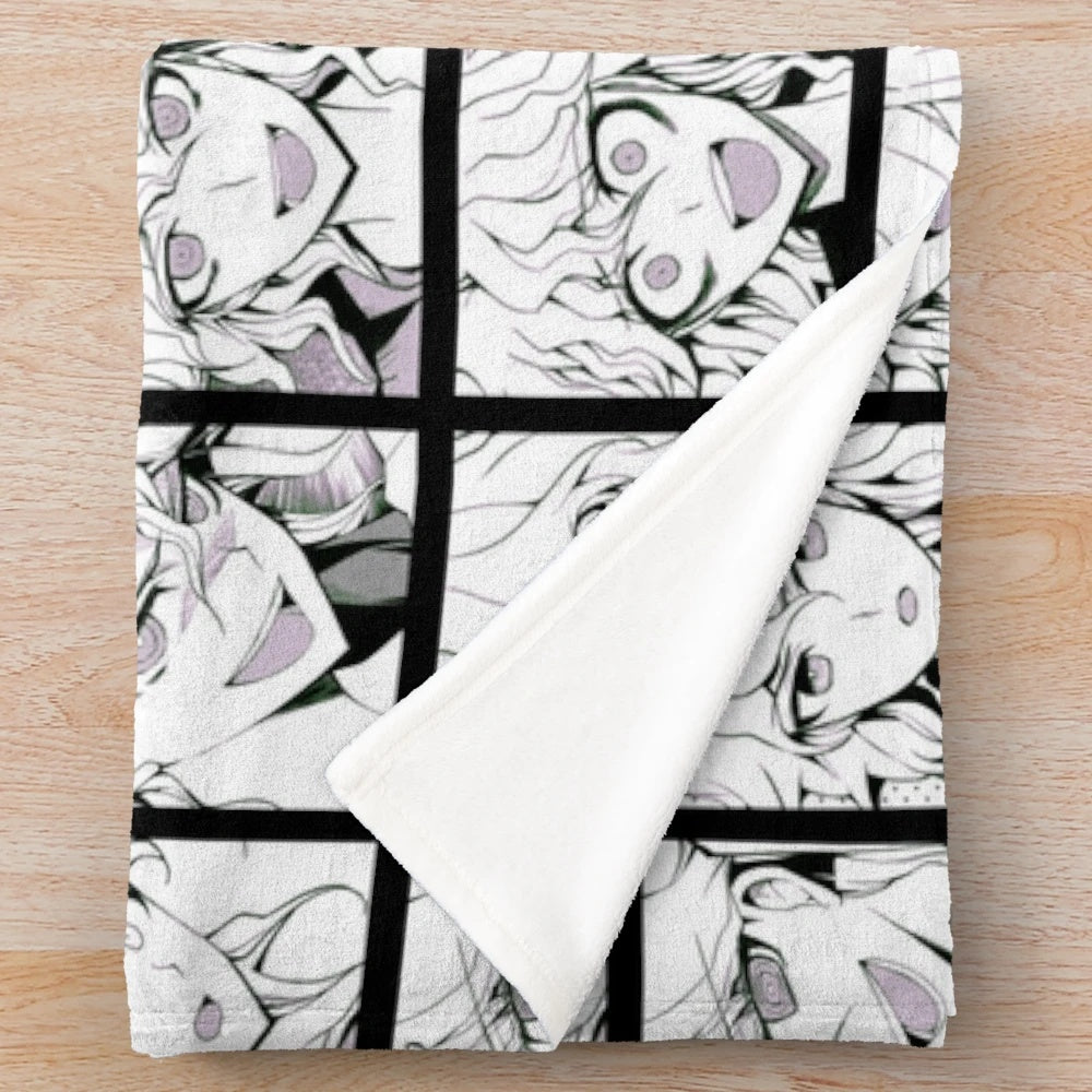Nagito Komaeda inspired plush blanket with colored manga art from Danganronpa 2