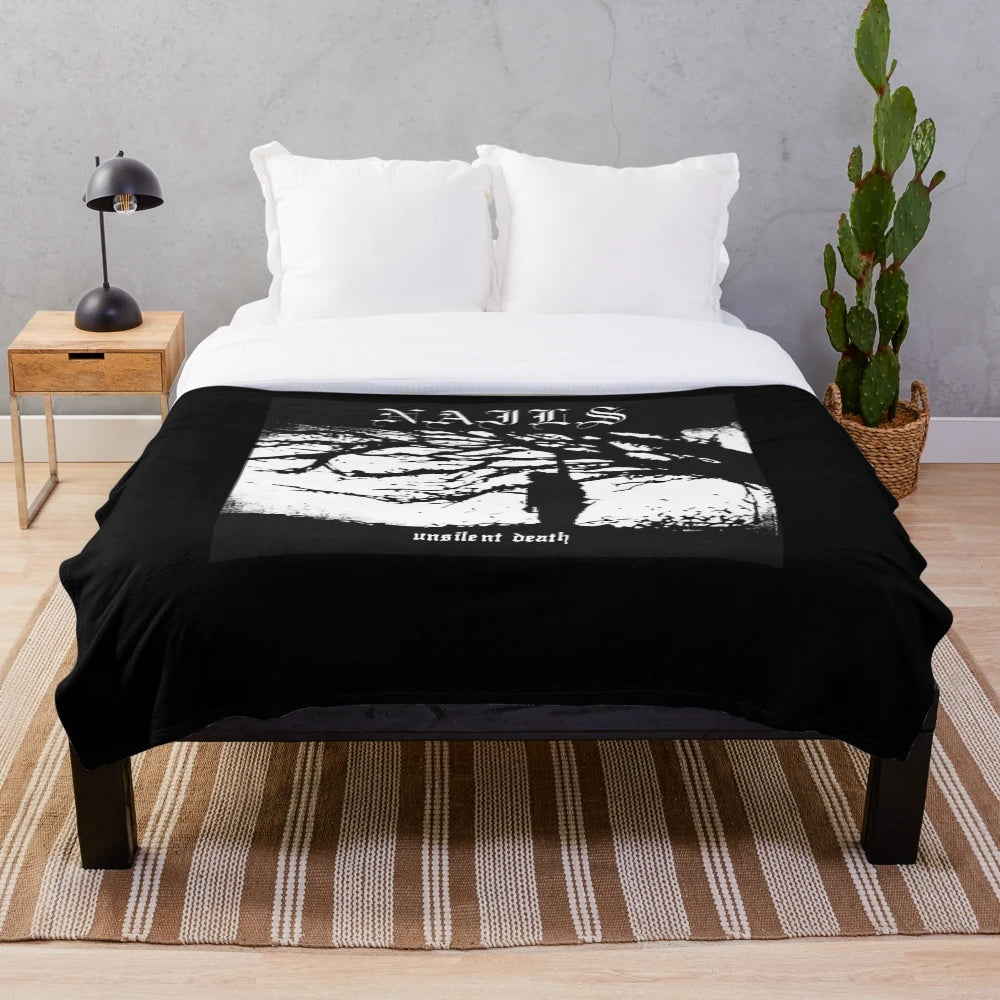 Nails band-inspired plush blanket with soft, cozy design