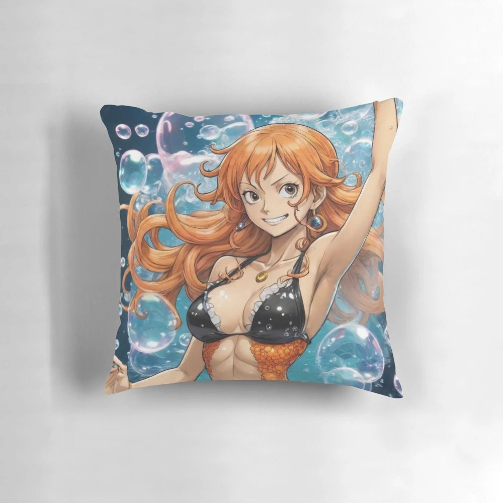 Nami mermaid bubbles one piece anime girl pillow