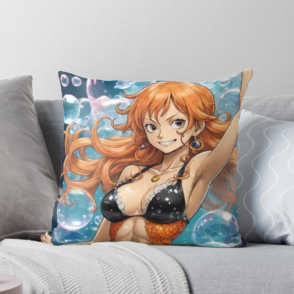 Nami mermaid bubbles one piece anime girl pillow