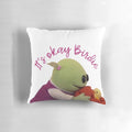A cozy, decorative pillow featuring the Nanalan character "Birdie" and the "Wonderful Girl" meme.