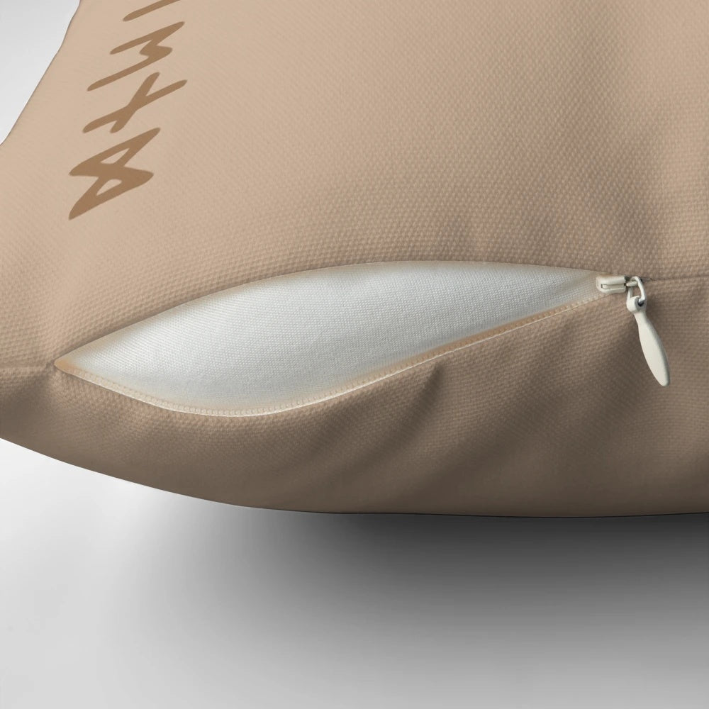 An image of a decorative pillow featuring the Hololive character Nanashi Mumei.