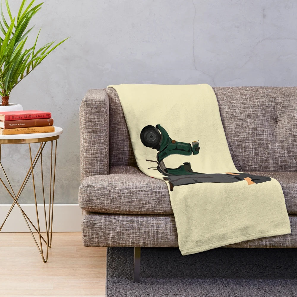 Nanni Moretti inspired plush blanket featuring scenes from the film Dear Diary