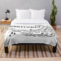 Nantucket map plush blanket featuring an artistic illustration of Nantucket island