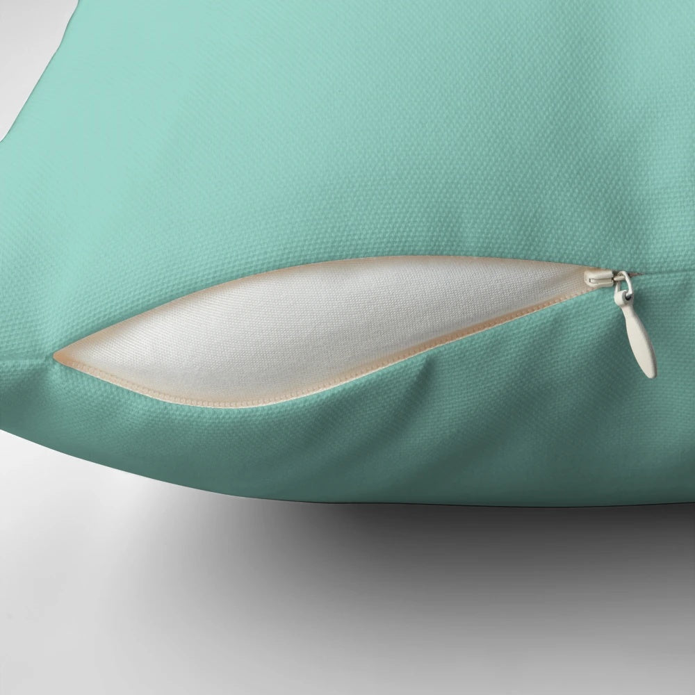 Soft, fluffy pillow with a surreal space-themed design featuring astronauts, planets, and a giant pizza slice.
