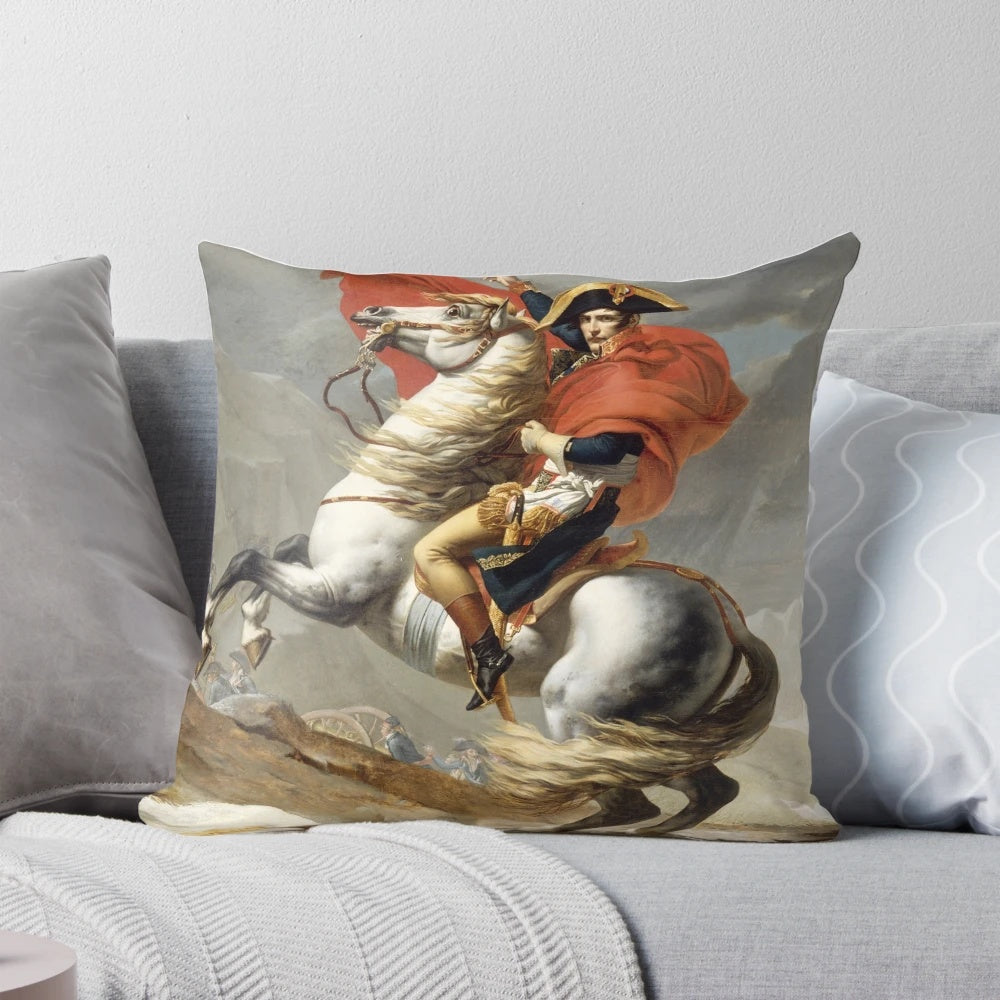 Napoleon Bonaparte painting on a canvas pillow