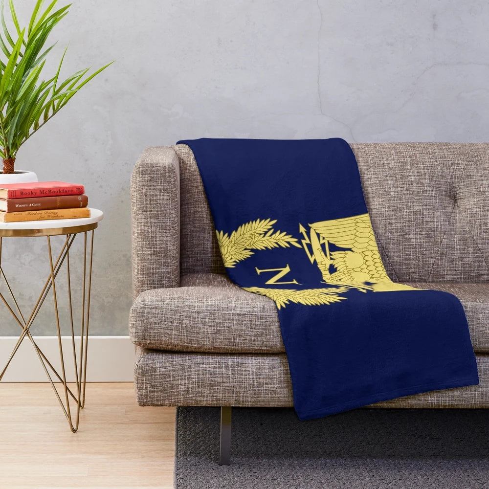 Plush blanket featuring the emblem of Napoleon Bonaparte, the Emperor of the French