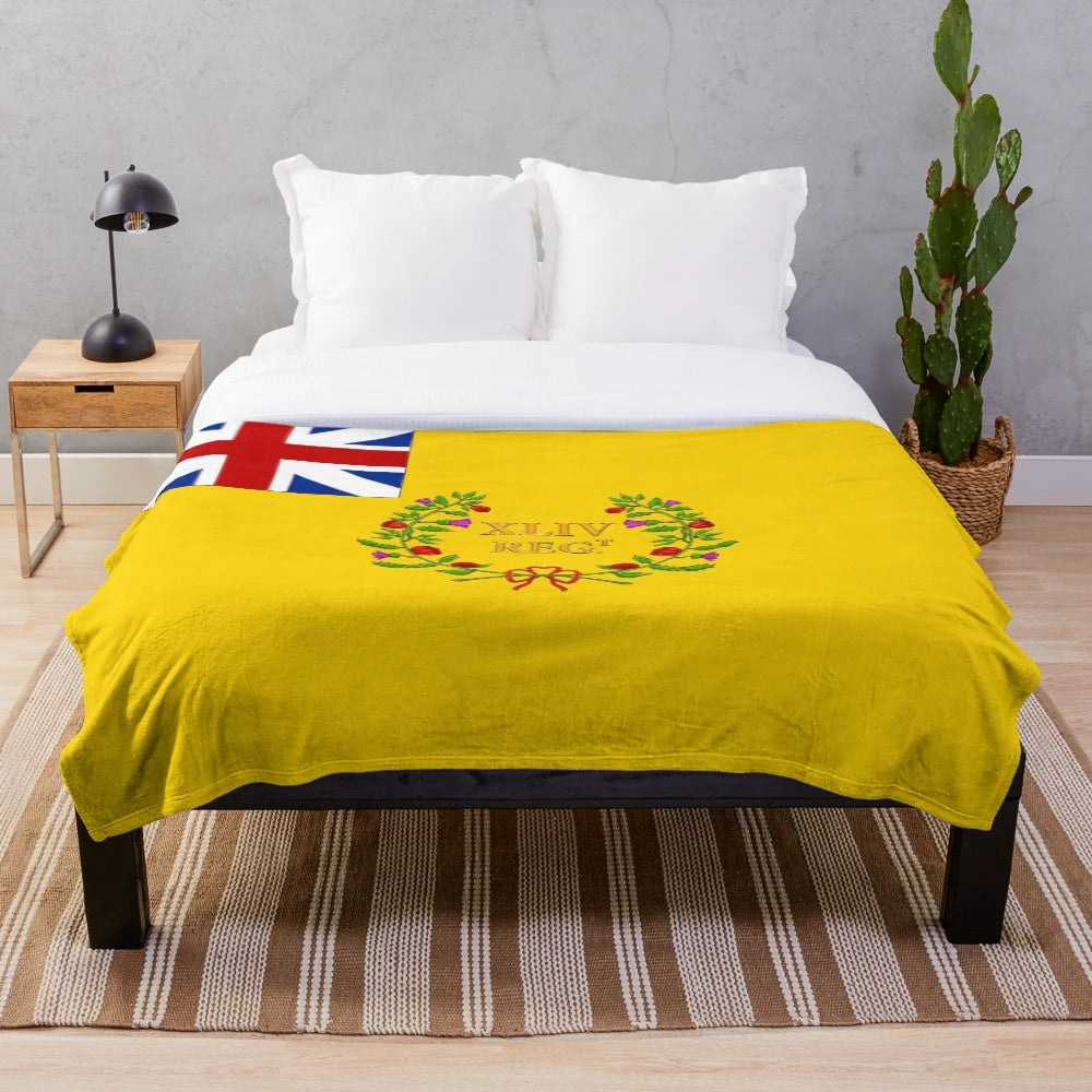 Plush blanket featuring the flag of the South Essex Battalion from the Napoleonic Wars