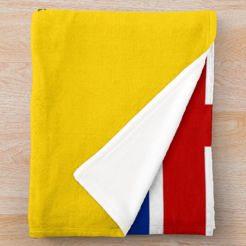 Plush blanket featuring the flag of the South Essex Battalion from the Napoleonic Wars