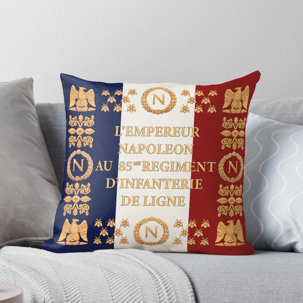 Pillow featuring the Napoleonic French 85th Regiment flag
