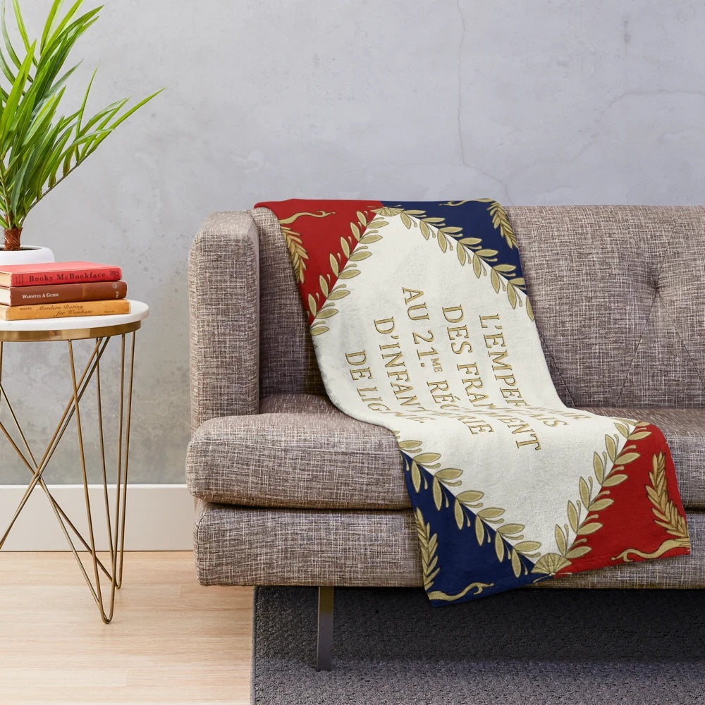 Napoleonic French Regimental Flag 1804 Plush Blanket