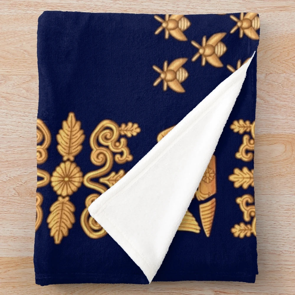 Napoleonic French regimental flag "Valeur et Discipline" plush blanket