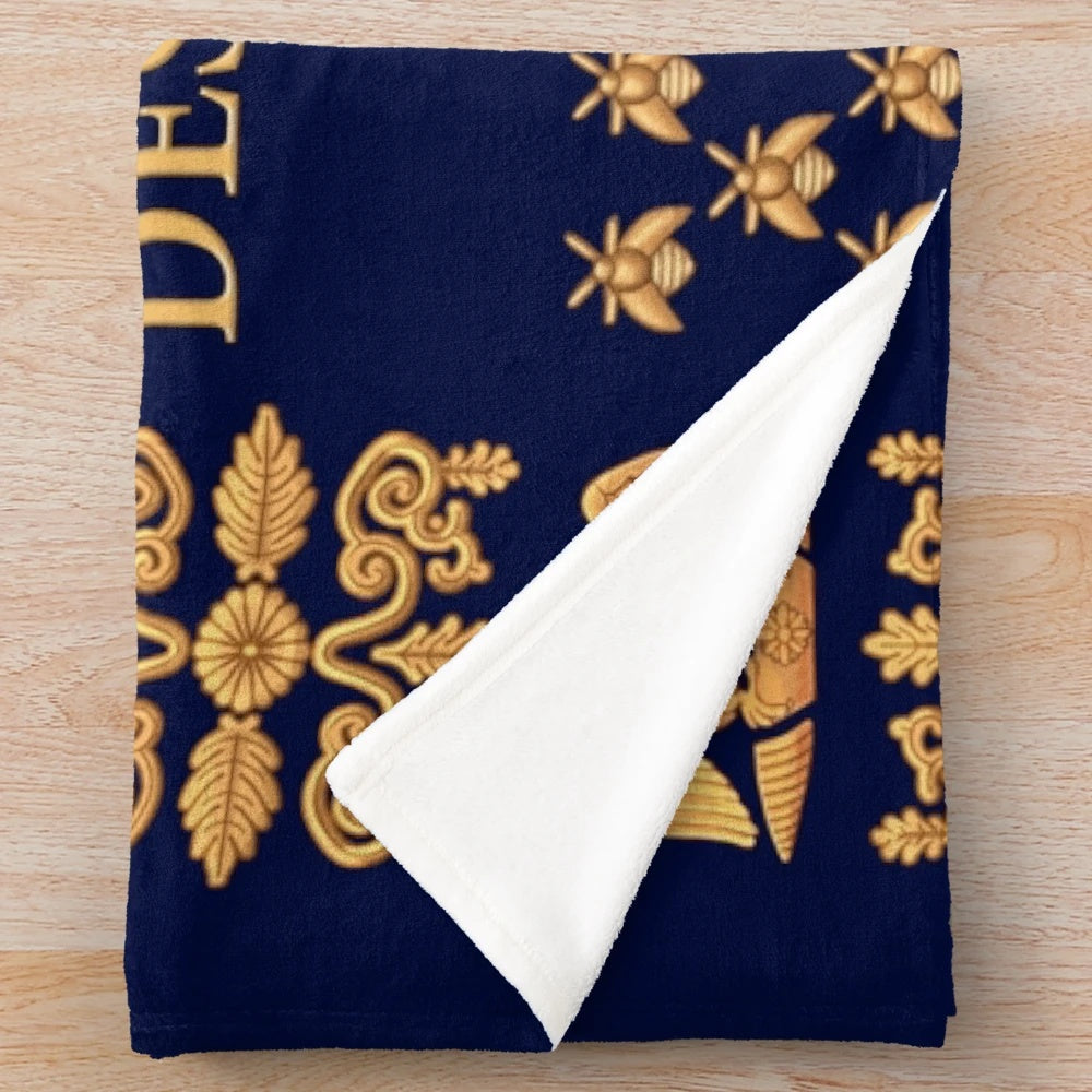 Plush blanket with Napoleonic French Imperial Guard flag design