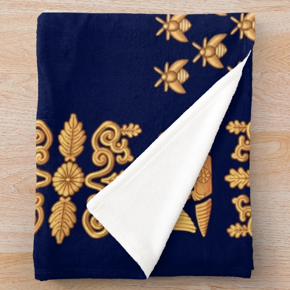 Napoleonic-inspired French 45th regiment plush blanket with historical flag design