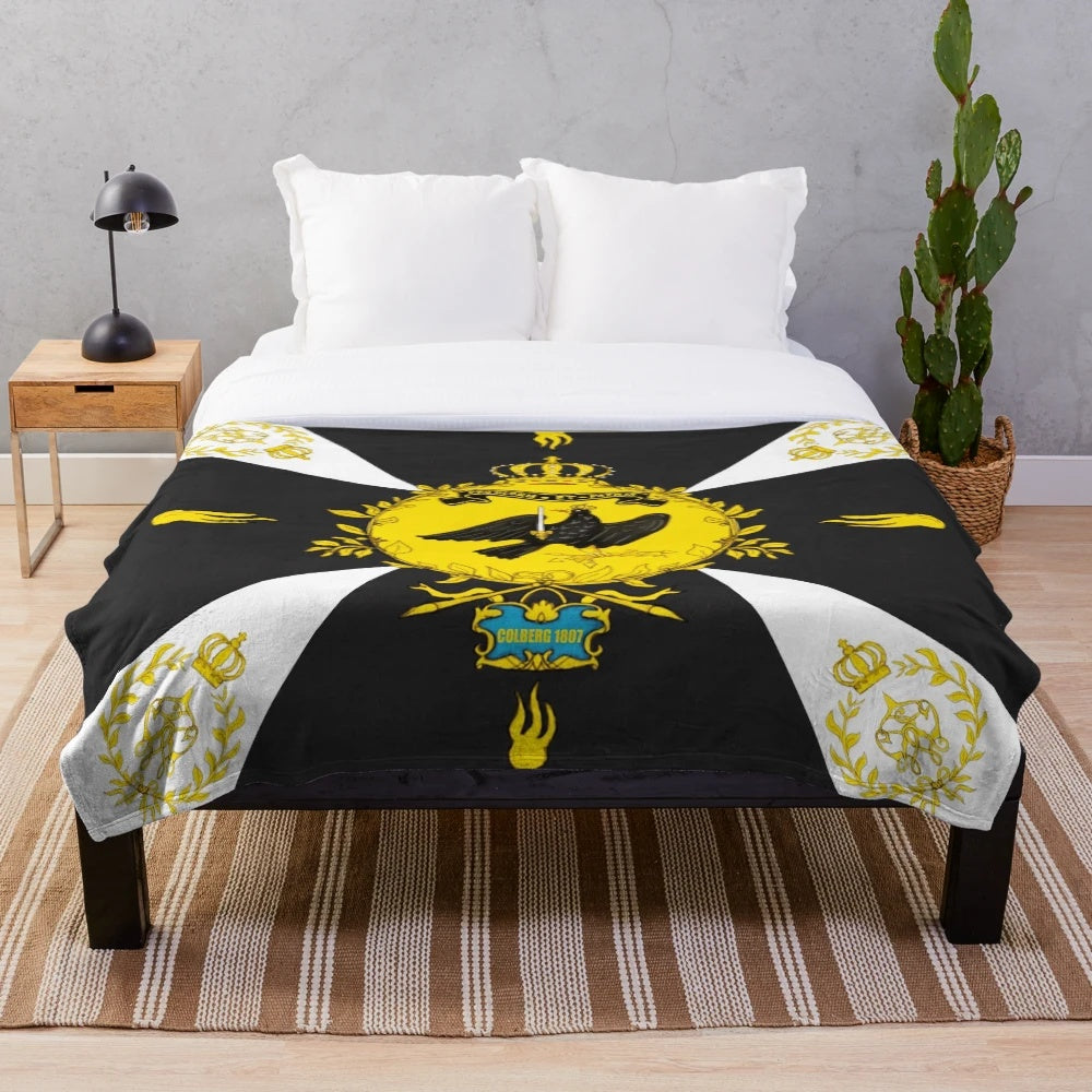 Napoleonic Prussian flag "Colberg 1807" plush blanket