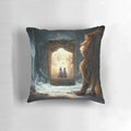 Narnia-themed pillow featuring characters and scenes from The Lion, The Witch and The Wardrobe