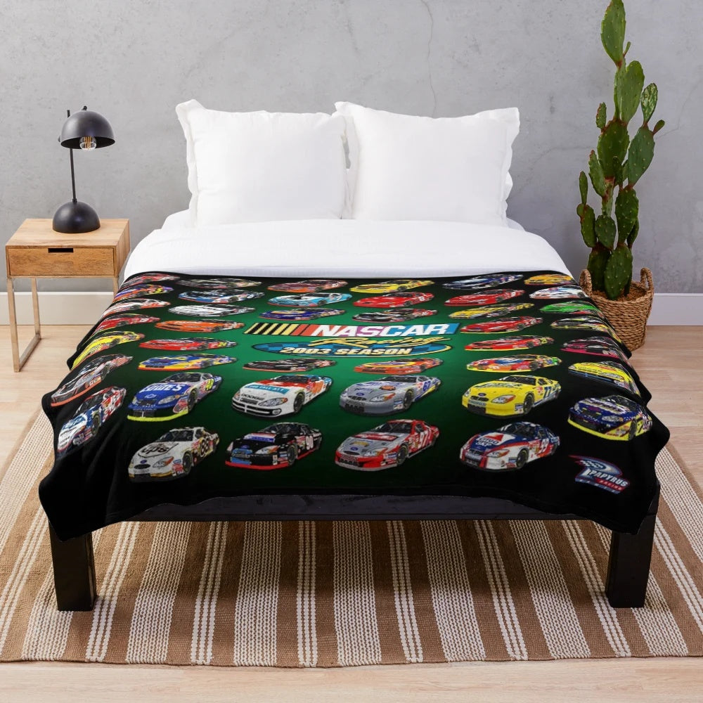 Nascar racing plush blanket