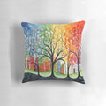 Nasturama 4 Seasons Pillow featuring vibrant, colorful artwork by Hundertwasser