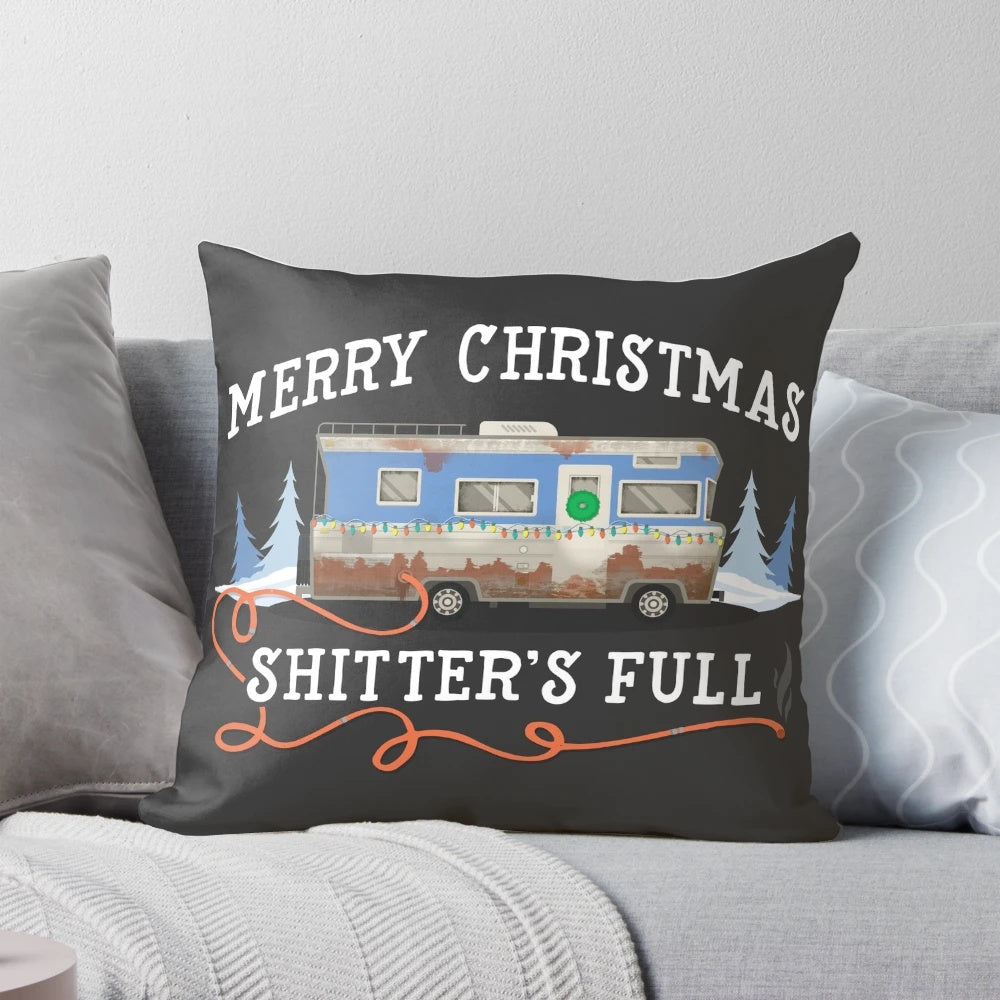Cozy Christmas Vacation Eddie's RV Pillow with Funny Movie Quote