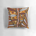 Vibrant tropical rainforest-inspired pillow featuring authentic Aboriginal art from Native Creations