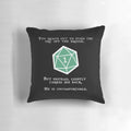A white decorative pillow featuring an orc design, perfect for Dungeons & Dragons enthusiasts.