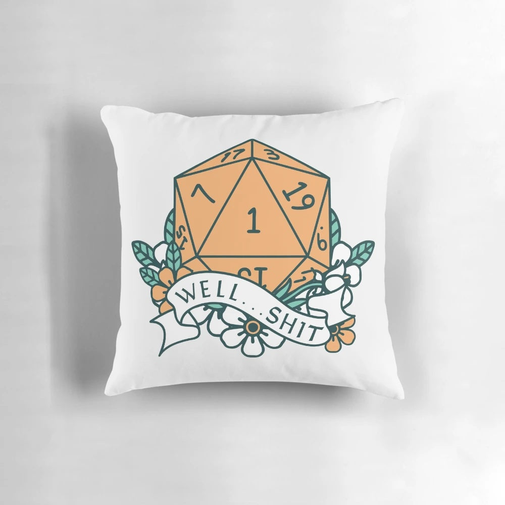 Natural D20 dice pillow with a soft, plush design for Dungeons & Dragons fans