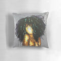 Naturally Inspired LXVIII Decorative Pillow, featuring a beautiful black art portrait design