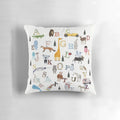 Nature alphabet pillow with cute illustrations of woodland animals