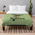 Nature-Inspired Plush Blanket with Floral and Botanical Design