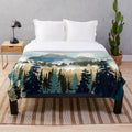 Misty Pines Plush Blanket with nature-inspired design