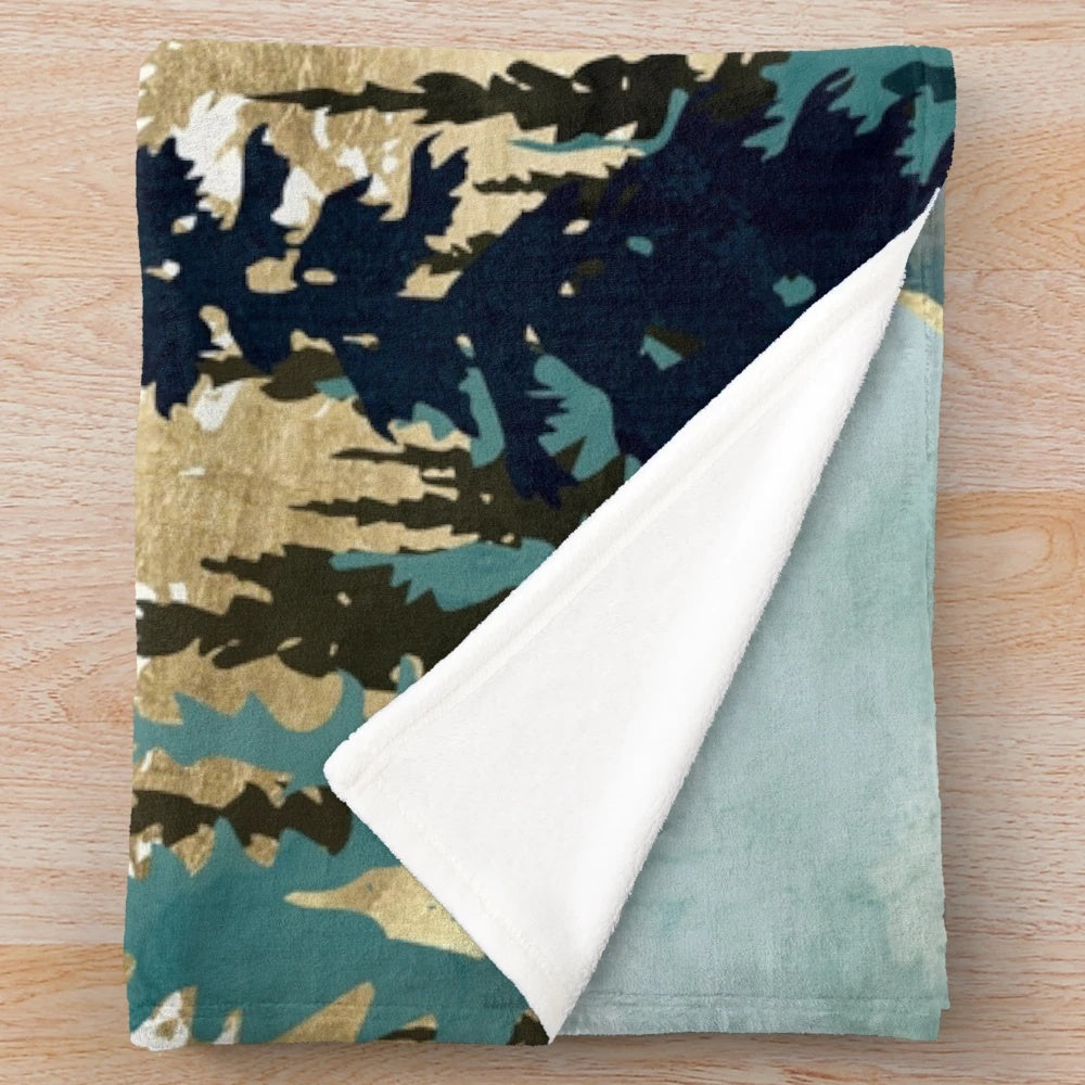 Misty Pines Plush Blanket with nature-inspired design