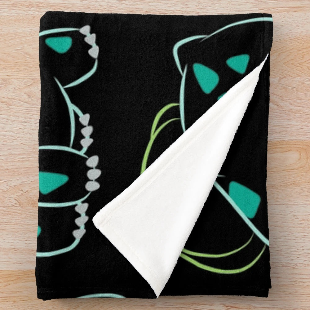 Soft and cozy plush blanket featuring a cute plant pet design in a minimalist, nature-inspired style